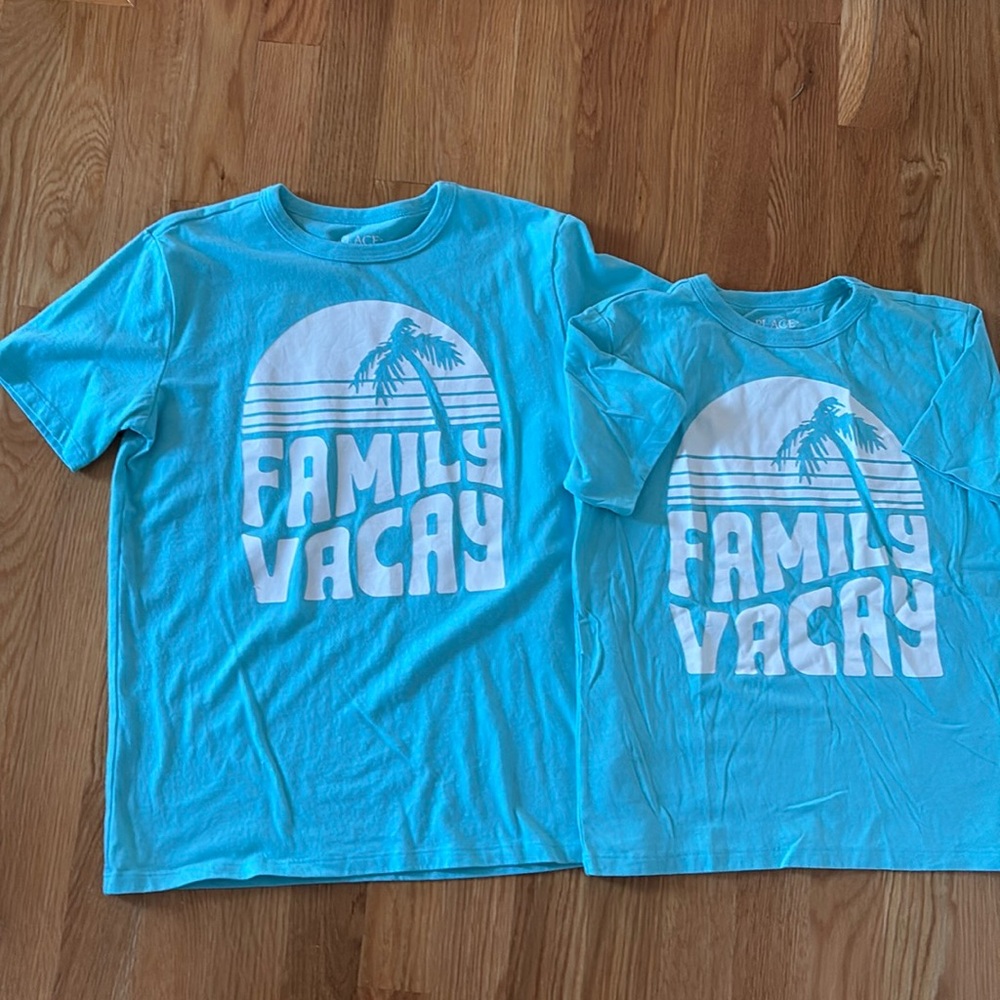 Two Kids Family Vacay T-shirts